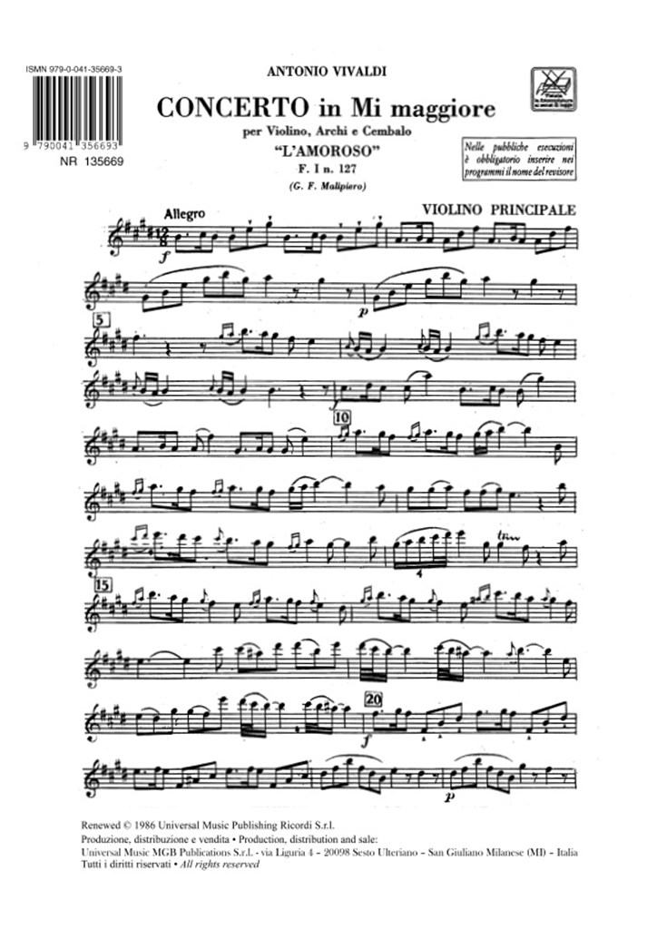 Concerti Per Vl., Archi E B.C.: